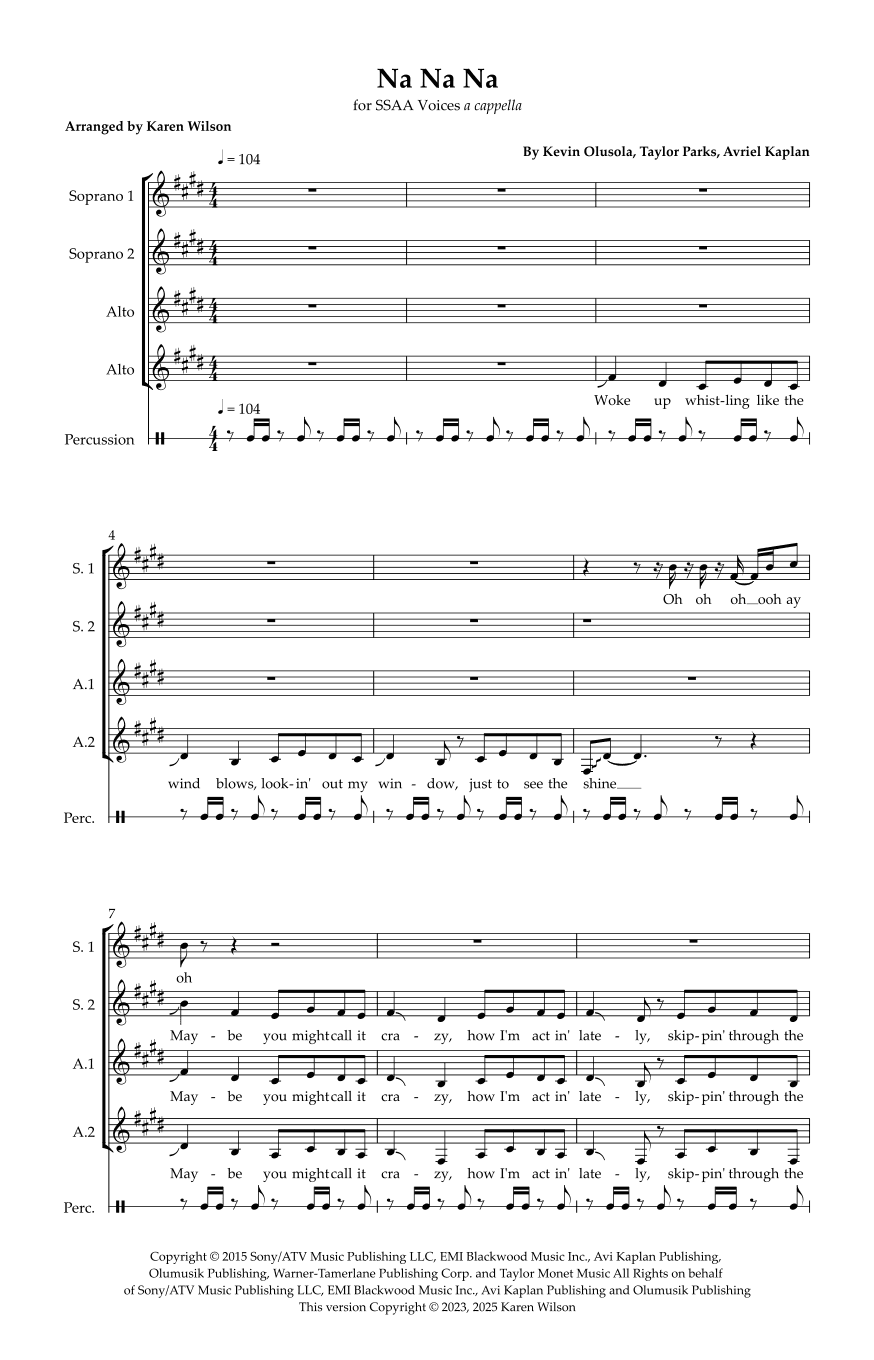 Na Na Na (arr. Karen Wilson)