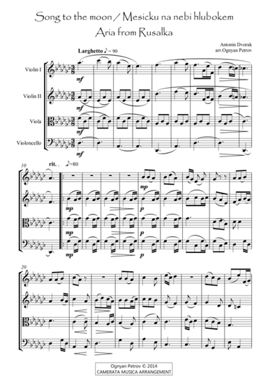Song to the moon / Mesicku na nebi hlubokem (arr. Ognyan Petrov)