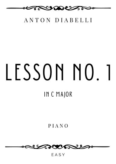 Diabelli - Lesson No. 1 (op.125) in C Major - Easy (arr. Piacere Music Sheets)
