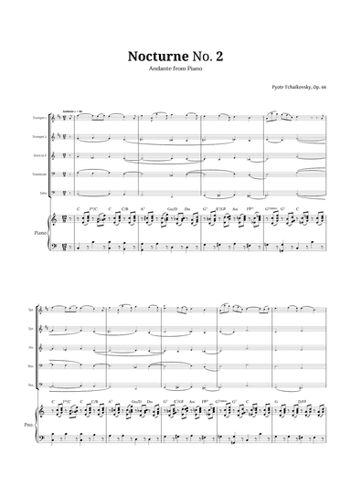 Nocturne by Chopin for Brass Quintet and Piano (arr. Langanho)