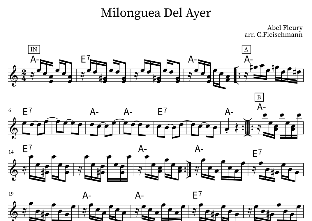 Milongueo del Ayer (arr. Christoph Fleischmann)