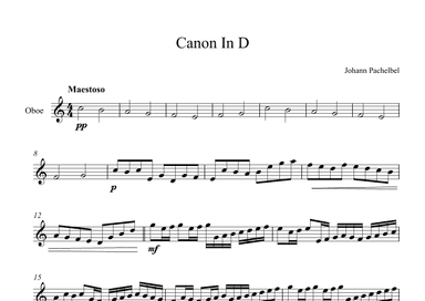 Canon In D - Johann Pachelbel (Oboe) (arr. Digital Book Music)