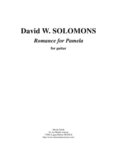 David Warin Solomons: Romance for Pamela for solo guitar