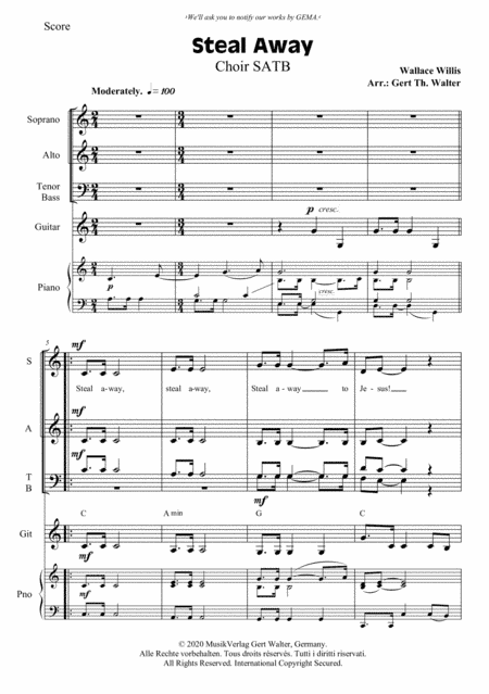 Steal Away (arr. Gert Th. Walter)