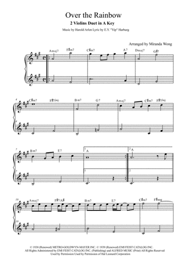 Over The Rainbow (from The Wizard Of Oz) (arr. Miranda Wong)