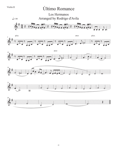 Ultimo Romance (arr. Arranged by Rodrigo d'Avila ( Versus quatro))