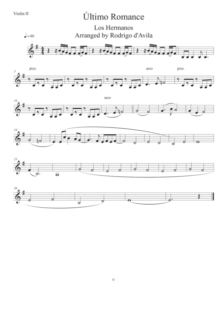 Ultimo Romance (arr. Arranged by Rodrigo d'Avila ( Versus quatro))