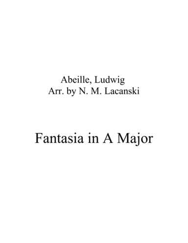 Fantasia in A Major (arr. Nick Lacanski)