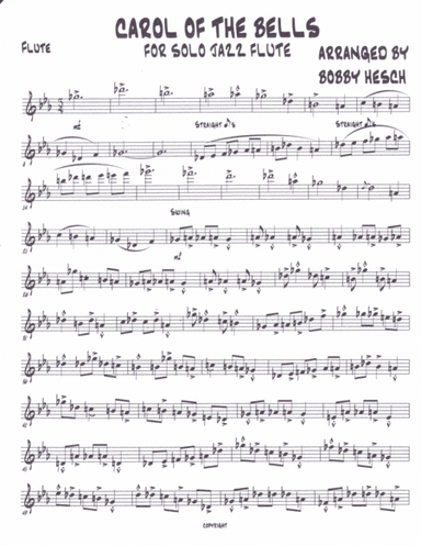 Carol Of The Bells For Solo Jazz Flute (arr. Bobby Hesch)