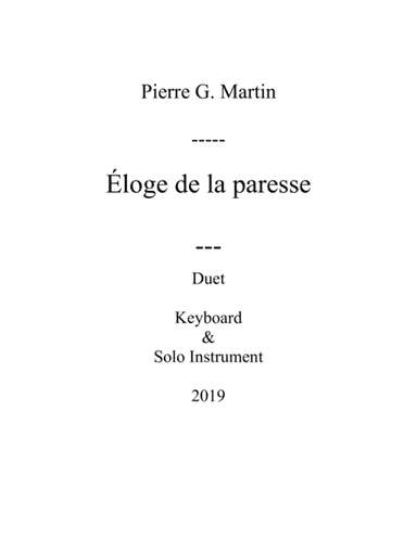Éloge de la paresse (duet)