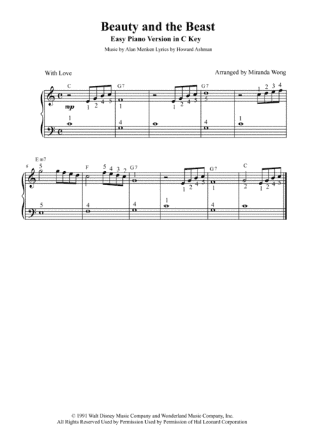 Beauty And The Beast (arr. Miranda Wong)