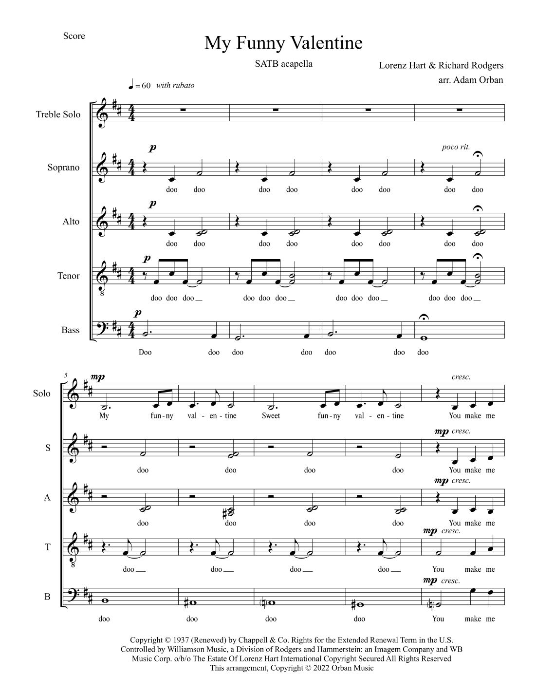 My Funny Valentine (arr. Adam Orban)