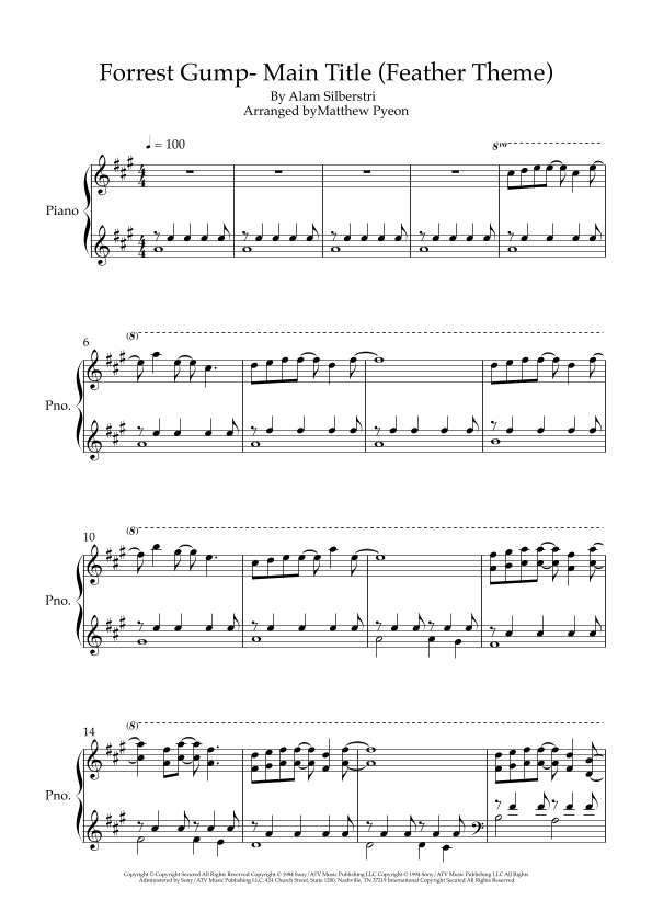 Forrest Gump - Main Title (feather Theme) (arr. Matthew pyeon)