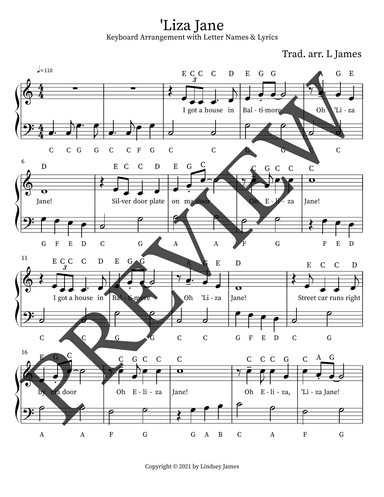 'Liza Jane (arr. Lindsey James)