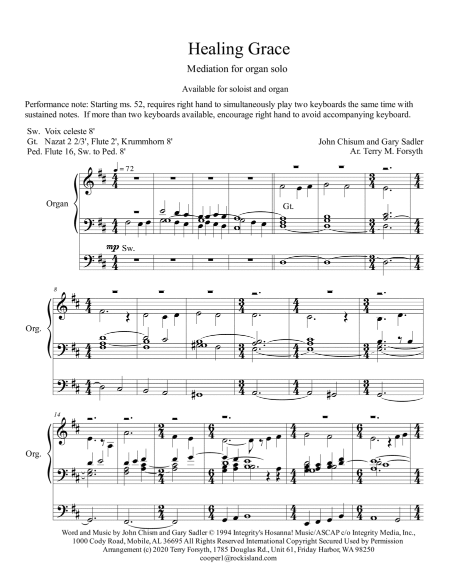 Healing Grace (arr. Terry M. Forsyth)