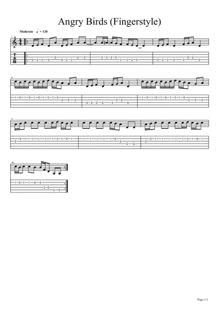 Angry Birds Theme (arr. guitarholicz)
