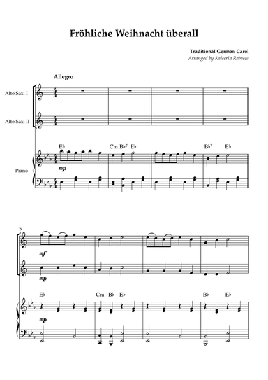 Fröhliche Weihnacht überall (arr. Kaiserin Rebecca)