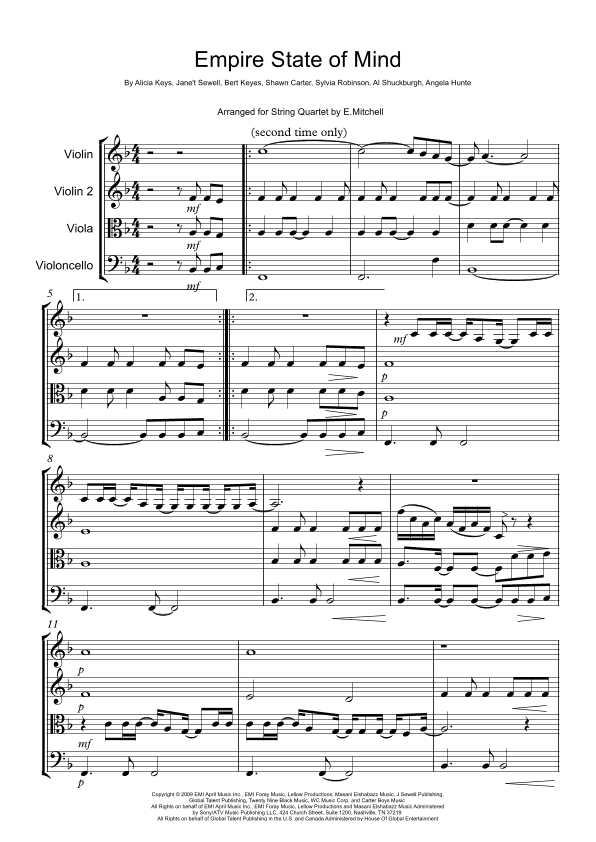Empire State Of Mind (arr. E.Mitchell)