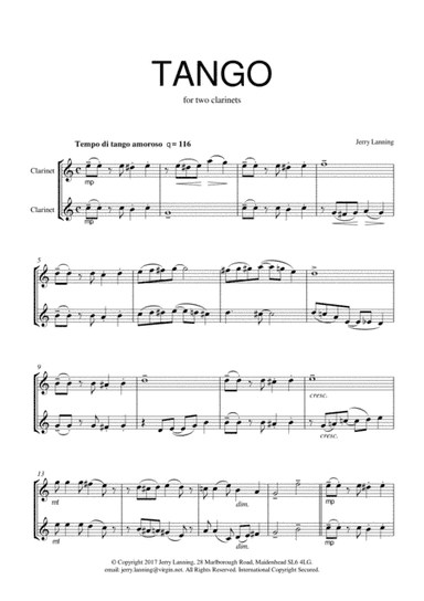Tango for two clarinets
