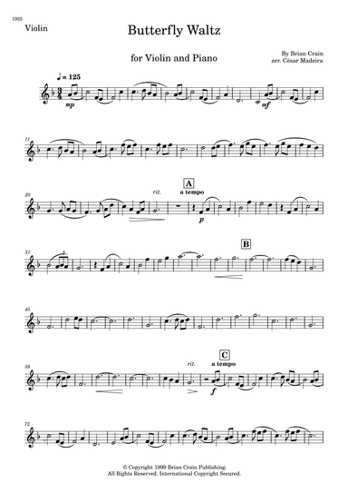 Butterfly Waltz (arr. César Madeira)