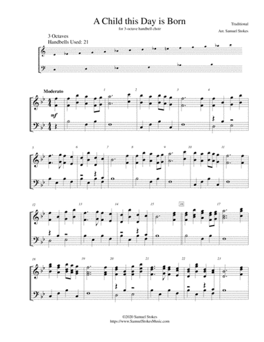 A Child This Day is Born - for 3-octave handbell choir (arr. Samuel Stokes)