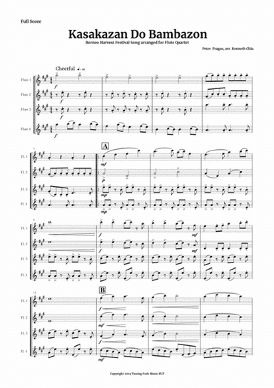 Kasakazan Do Bambazon, arranged for Flute Quartet (arr. Kenneth Chia)