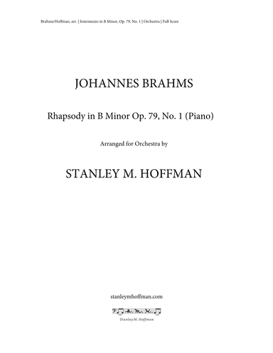 Rhapsody, Op. 79, No. 1 (arr. Stanley M Hoffman)
