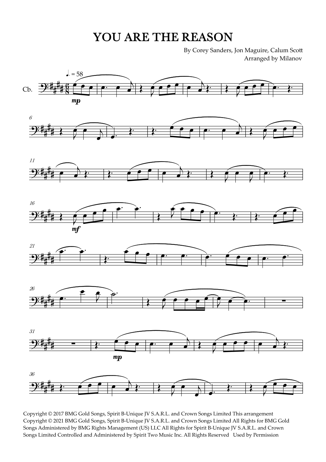 You Are The Reason (arr. Milanov)