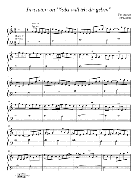 Invention on "Valet will ich dir geben" (arr. Tim Attride)