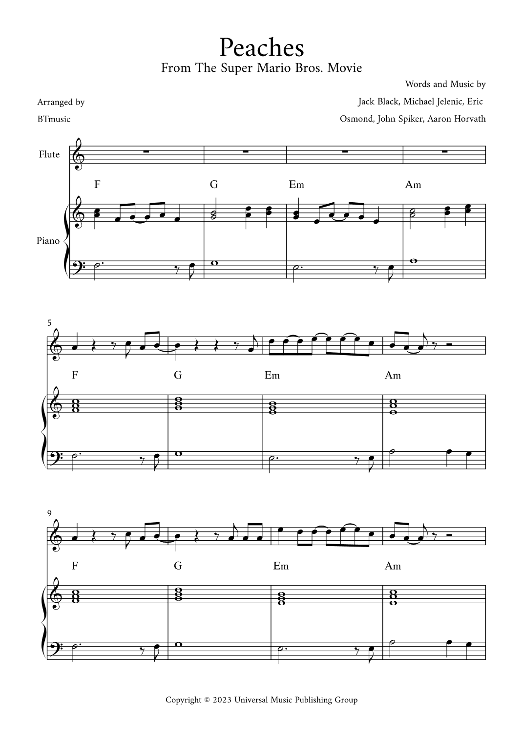 Peaches (arr. BTmusic)