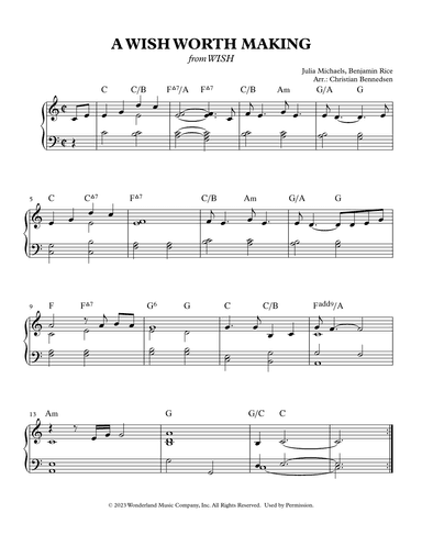 A Wish Worth Making (arr. Christian Bennedsen)