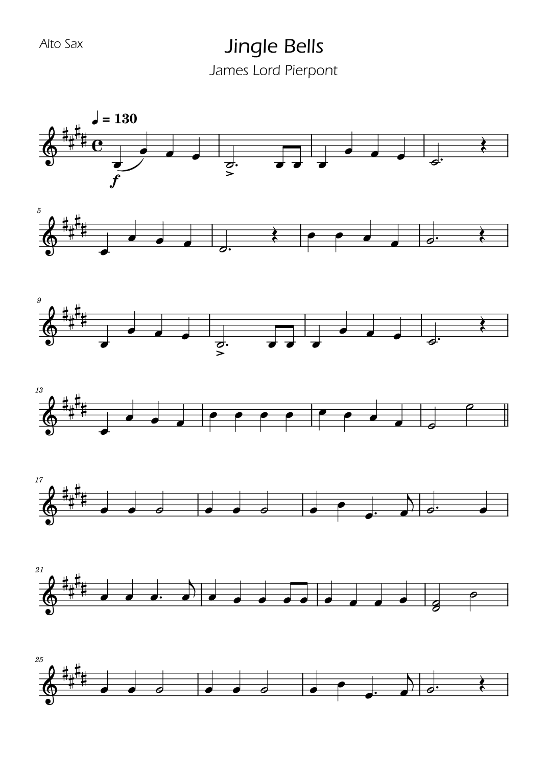 Jingle Bells - Alto Sax w/ Piano (arr. Ygor Nunes)