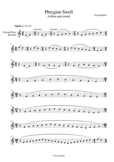 Phrygian Swell (for descant/soprano or tenor recorders)