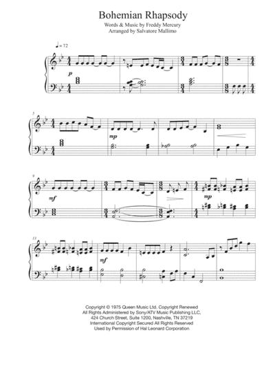 Bohemian Rhapsody (arr. Salvatore Mallimo)