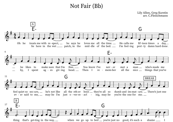 Not Fair (arr. Christoph Fleischmann)