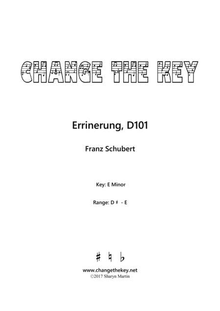 Errinerung, D101 - E Minor (arr. Change the Key)