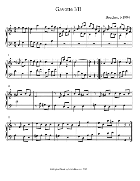 Keyboard Suite in C: IV. Gavotte I/ii/I