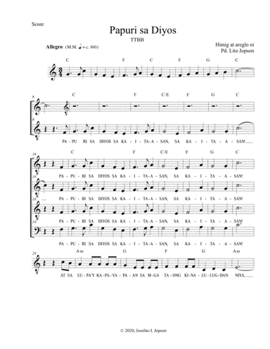 Papuri sa Diyos (TTBB)