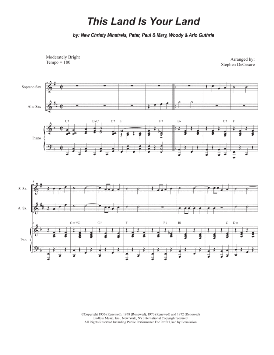 This Land Is Your Land (arr. Stephen DeCesare)