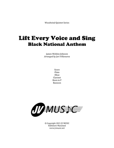 Lift Every Voice and Sing Black National Anthem for Woodwind Quintet (arr. Jari Villanueva)