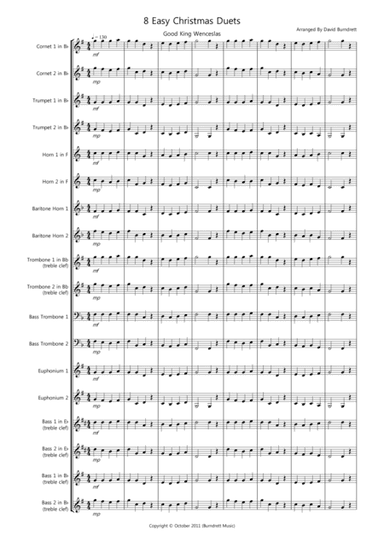 8 Easy Christmas Duets for Mixed Brass (arr. David Burndrett)