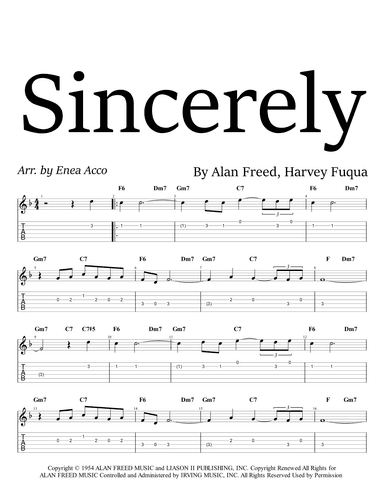 Sincerely (arr. Enea Acco)
