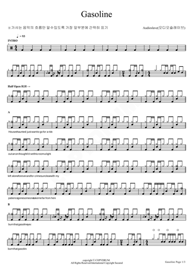 Gasoline (arr. COPYDRUM)