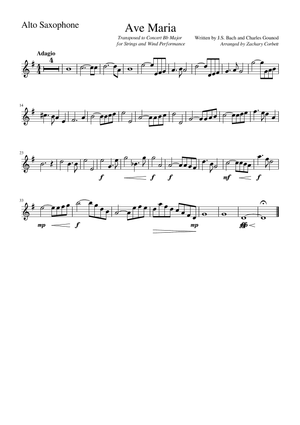Ave Maria (arr. Zachary Corbett)