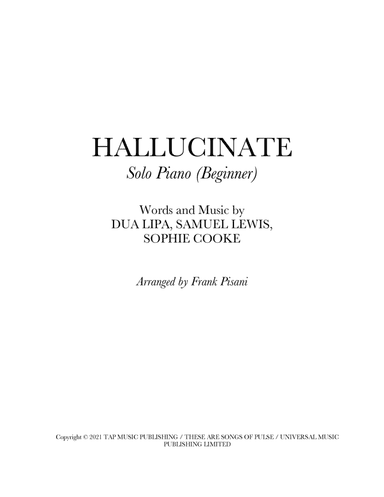 Hallucinate (arr. Frank Pisani)