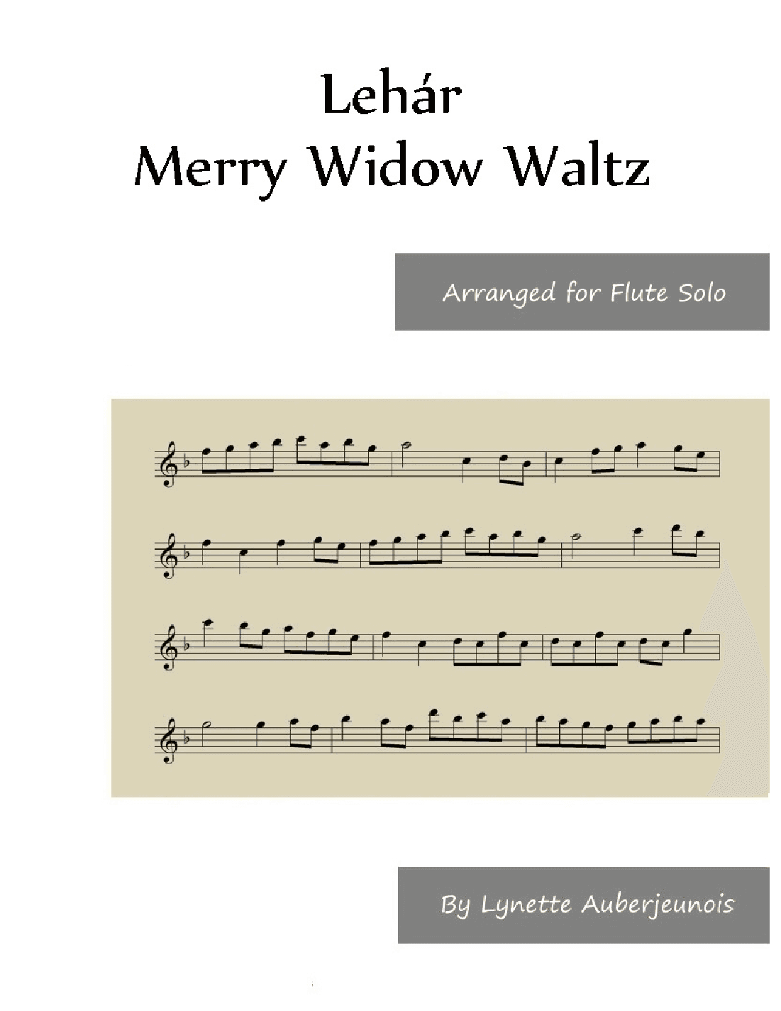 Merry Widow Waltz - Flute Solo (arr. Lynette Auberjeunois)