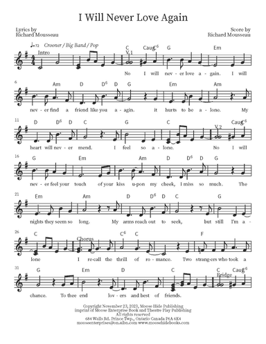 I Will Never Love Again