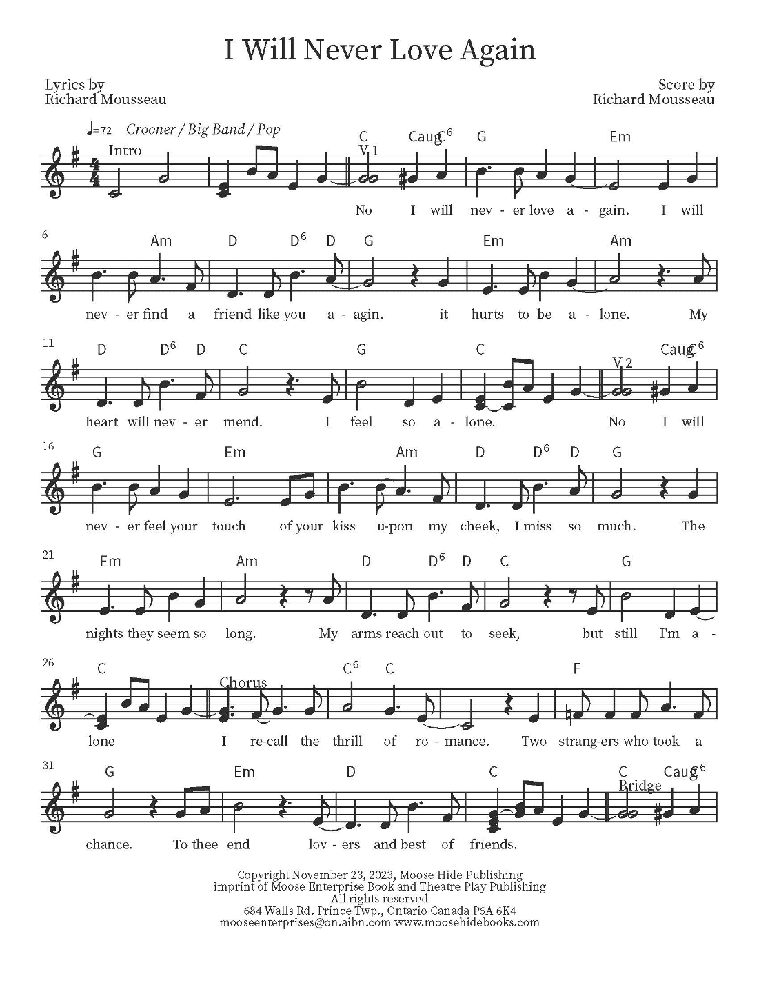 I Will Never Love Again