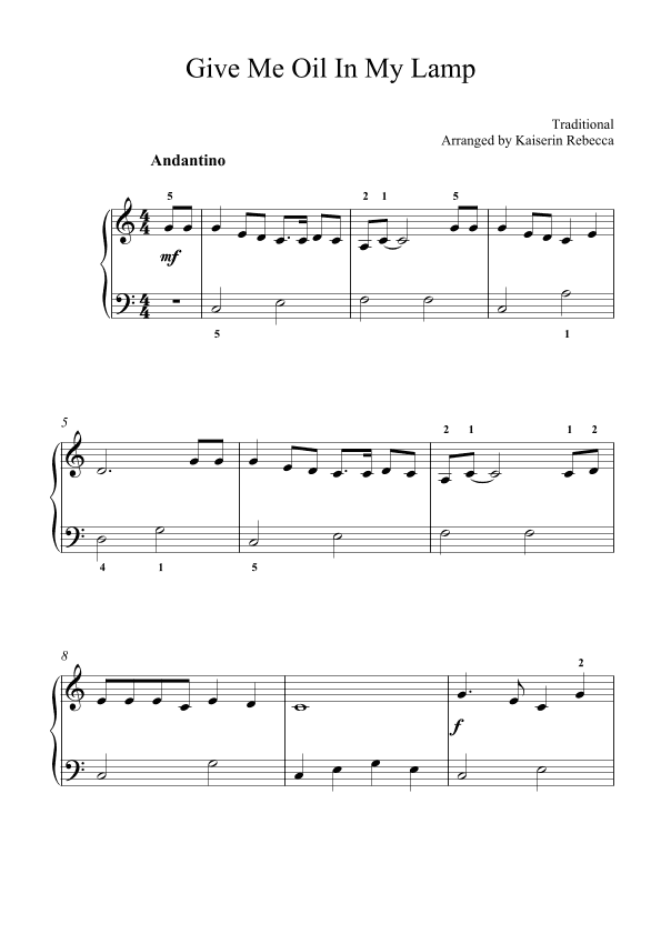 Give Me Oil in my Lamp (arr. Kaiserin Rebecca)