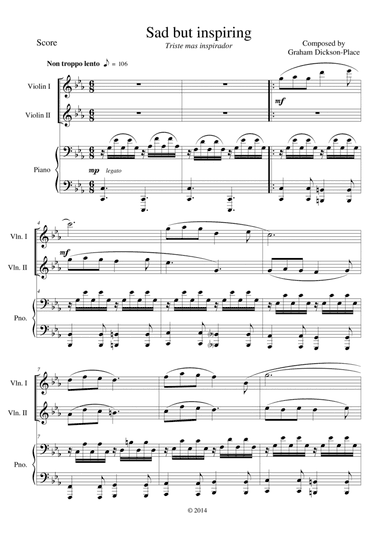 Simple Suite 2 - Three pieces for two Violins and Pìano - Original composition by Graham Dickson-Pl